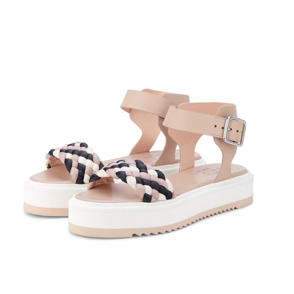 AGL‎ Attilio Giusti Leombruni Mirea Braided Leather Platform Sandal Size 40